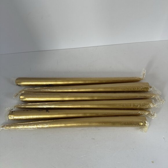 Patrician Premium Hand Dipped Candles 12” Gold Set Of 6 Wedding Christmas Party - Picture 2 of 4